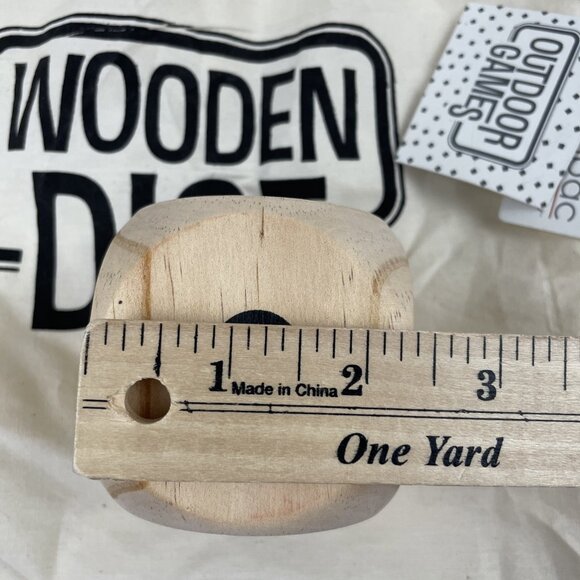 Wooden Outdoor Dice 2.5” (Set of 5) Decor, Game w/Bag Natural Wood - Picture 2 of 6